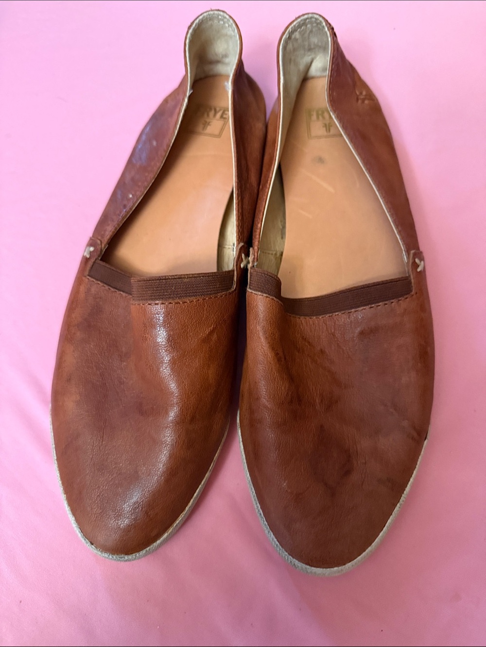 Frye Brown Leather Women's Slip-On Flats